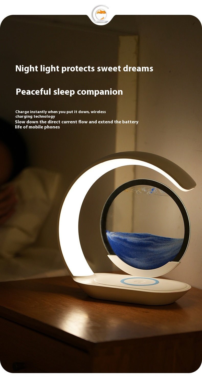 Sand Art Wireless Charging Night Light – Calming Bedside Lamp for Carers & Elderly - FamilyCarers.store