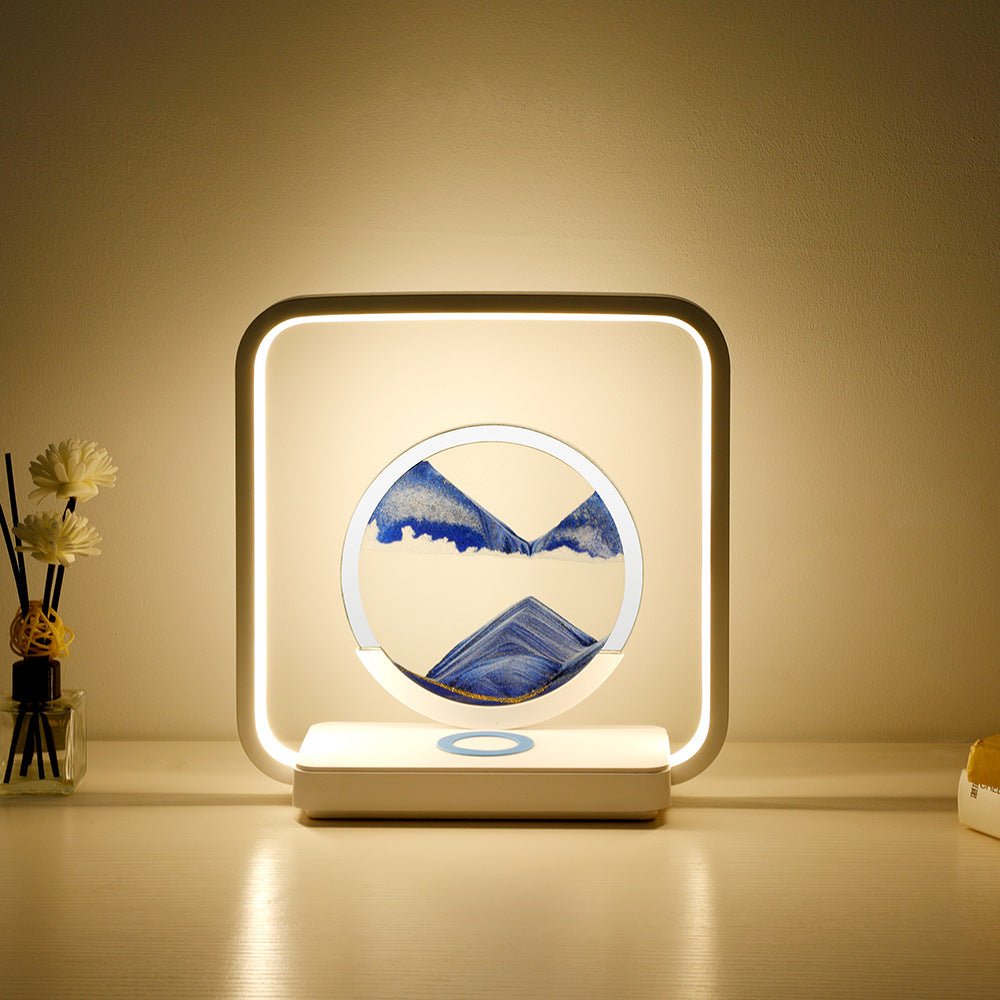 Sand Art Wireless Charging Night Light – Calming Desktop Lamp for Carers & Elderly - FamilyCarers.store