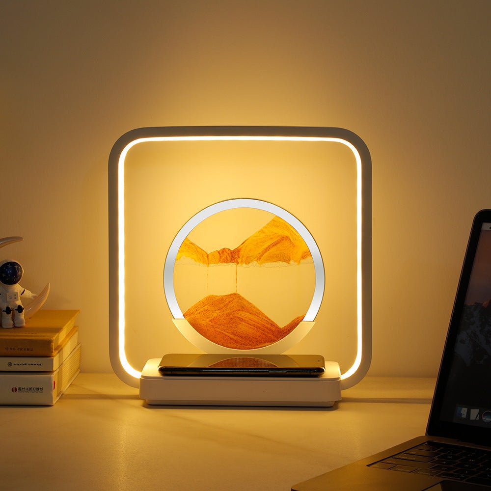Sand Art Wireless Charging Night Light – Calming Desktop Lamp for Carers & Elderly - FamilyCarers.store