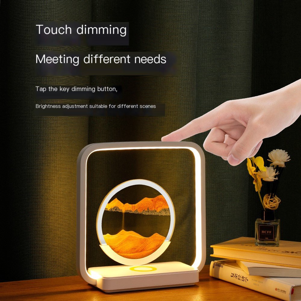 Sand Art Wireless Charging Night Light – Calming Desktop Lamp for Carers & Elderly - FamilyCarers.store