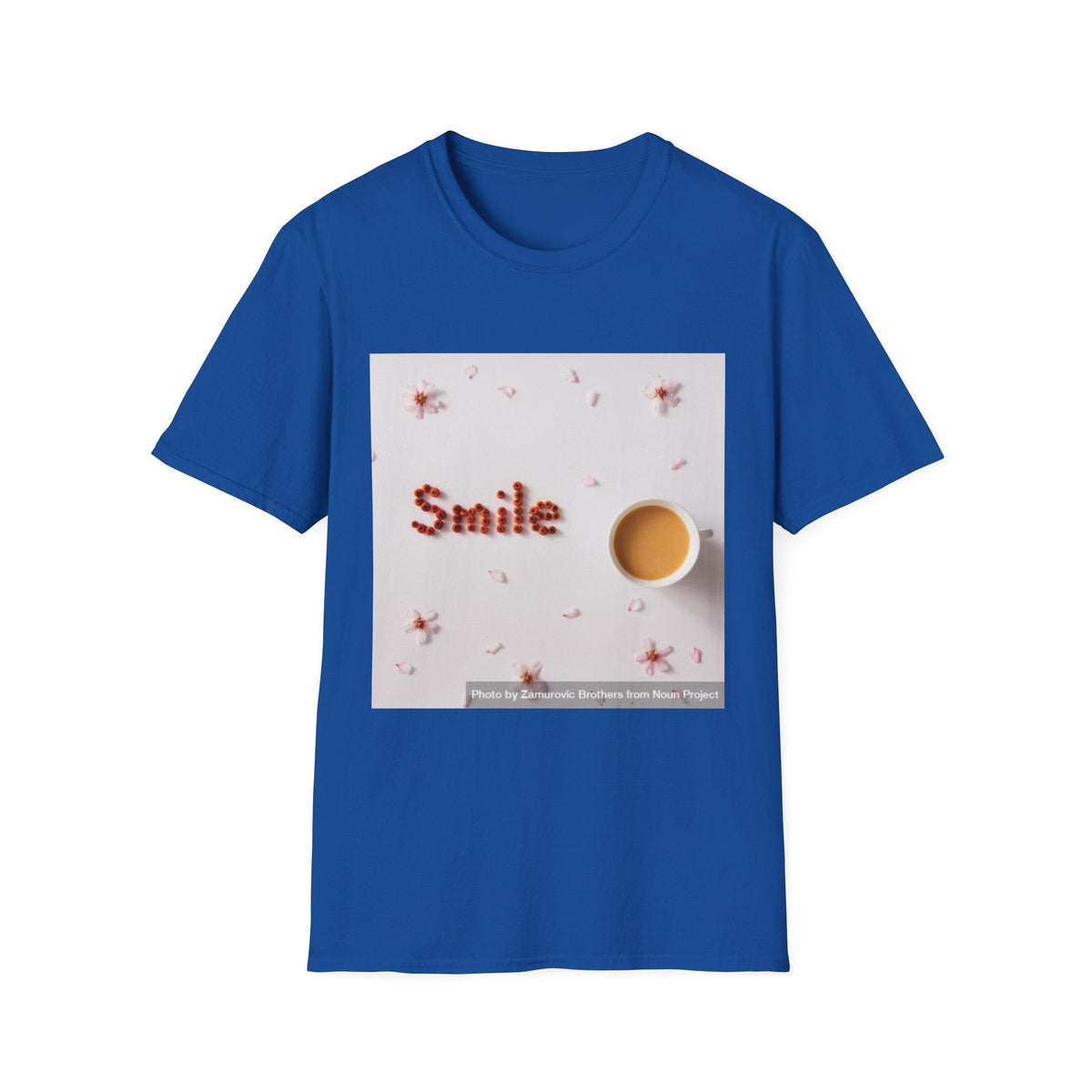 Smile Floral Tee – Coffee & Petal Graphic T-Shirt - FamilyCarers.store