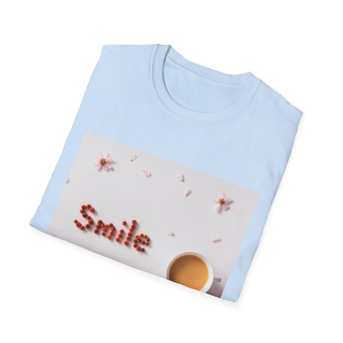 Smile Floral Tee – Coffee & Petal Graphic T-Shirt - FamilyCarers.store