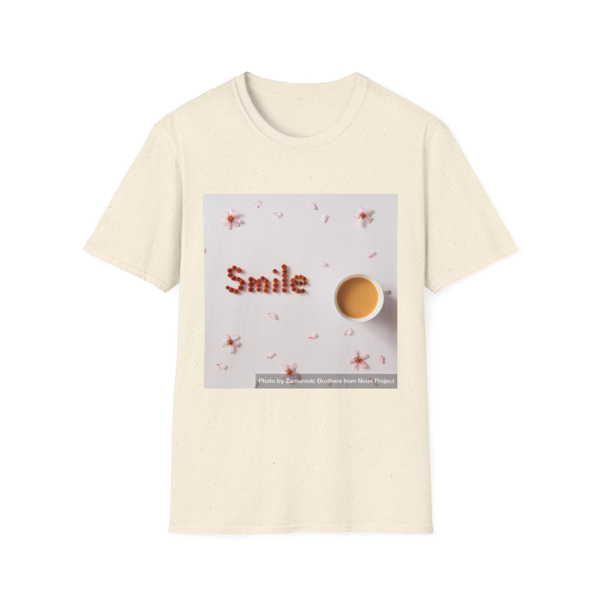 Smile Floral Tee – Coffee & Petal Graphic T-Shirt - FamilyCarers.store