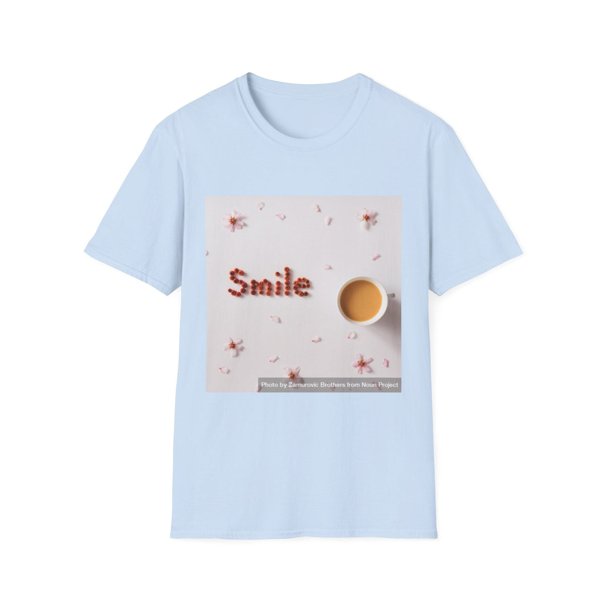Smile Floral Tee – Coffee & Petal Graphic T-Shirt - FamilyCarers.store