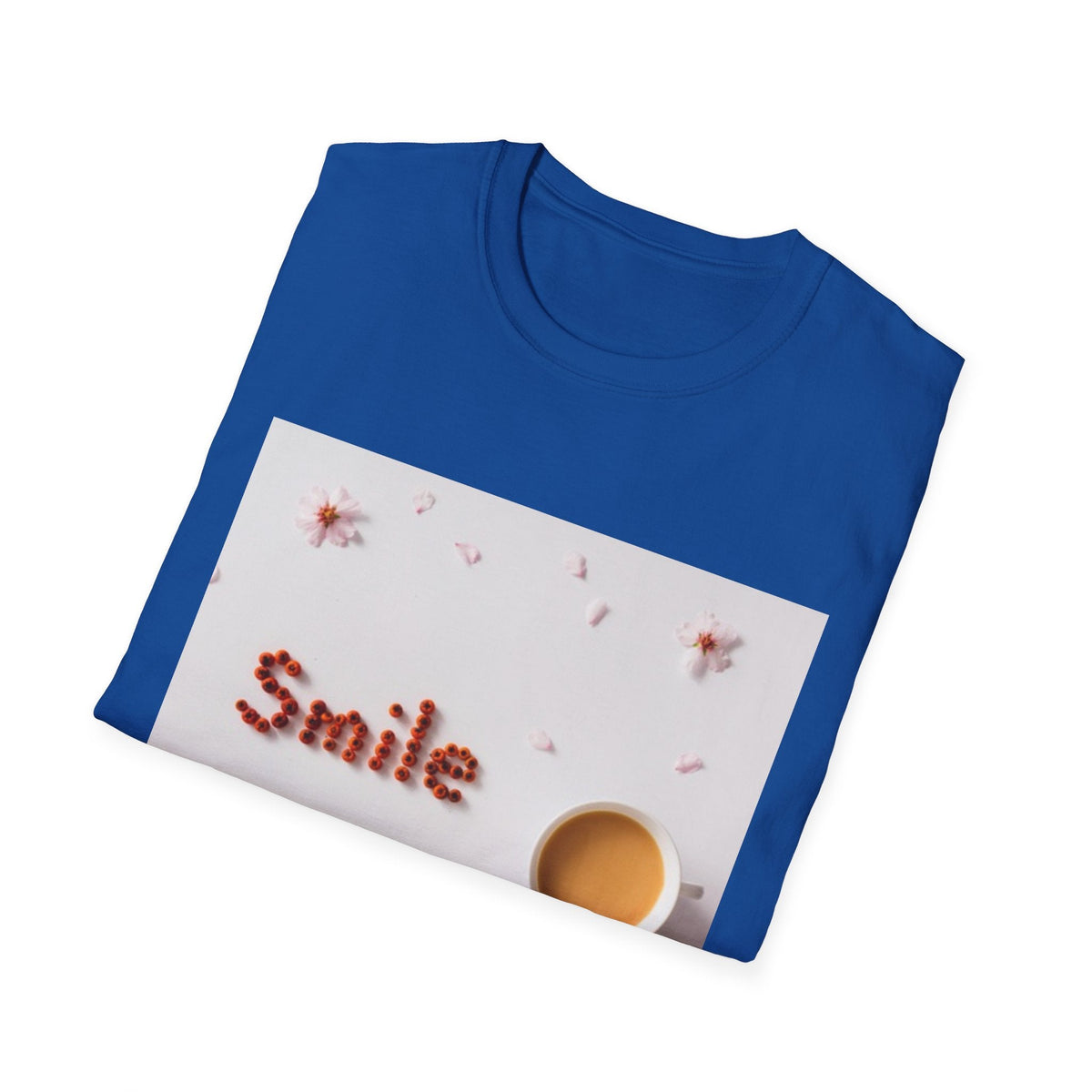 Smile Floral Tee – Coffee & Petal Graphic T-Shirt - FamilyCarers.store