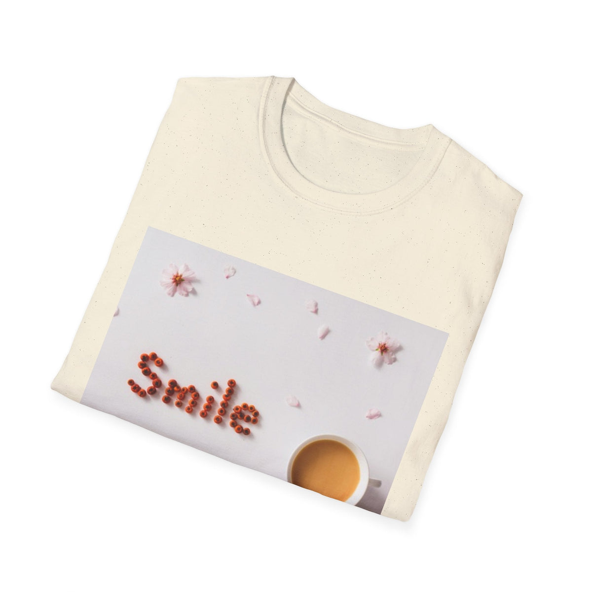 Smile Floral Tee – Coffee & Petal Graphic T-Shirt - FamilyCarers.store