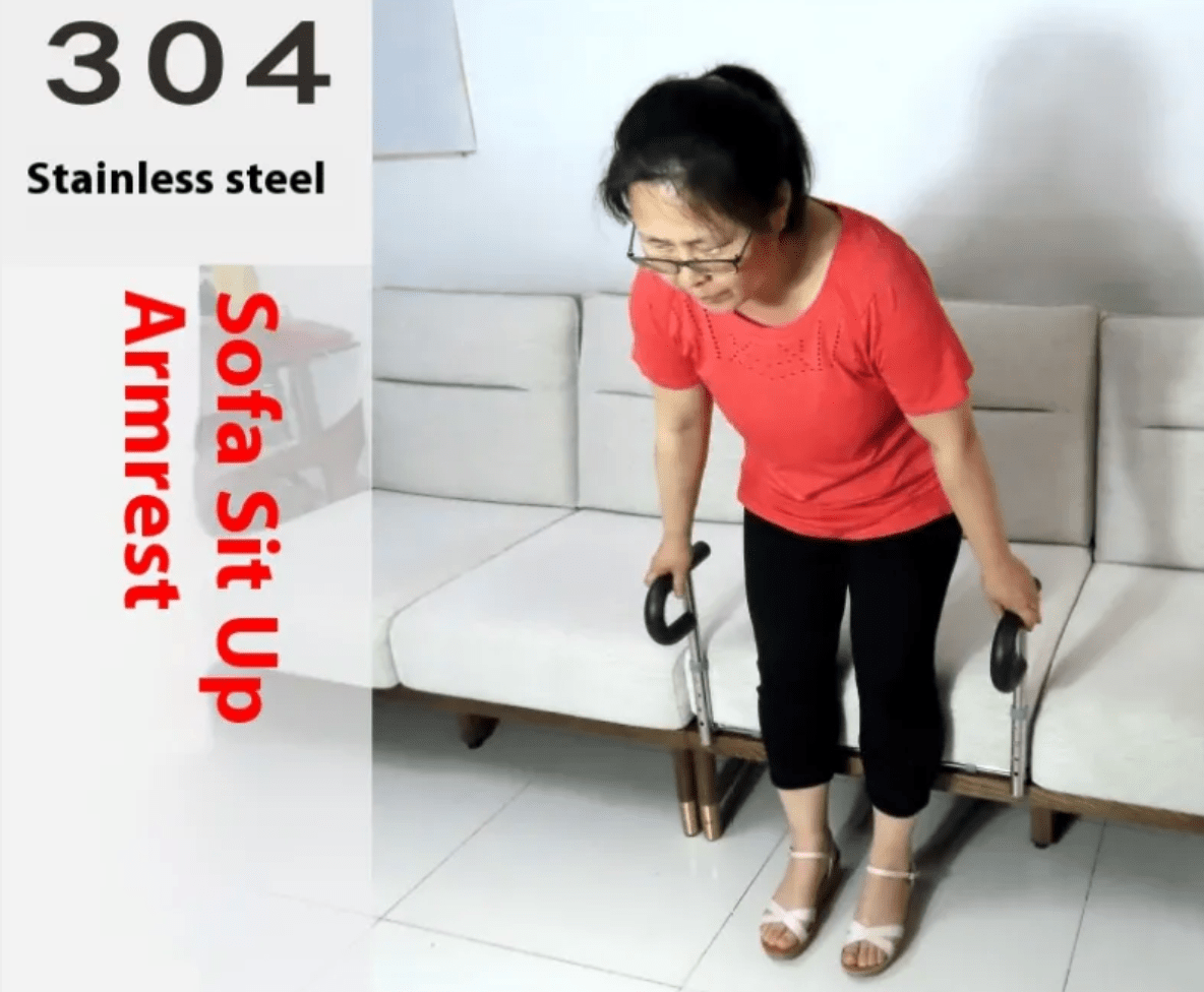 Sofa Stand-Up Handle for Elderly — Stainless Steel Assist Rail for Getting Up Safely - FamilyCarers.store