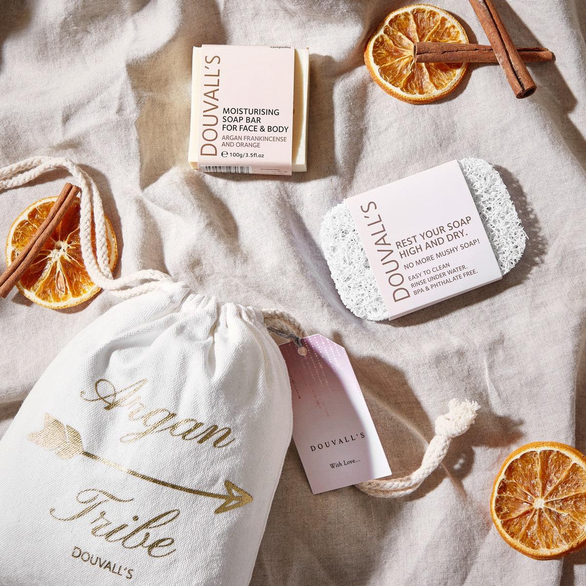 The Eco Soap Lover Set — Argan Soap & Soap Saver Gift - FamilyCarers.store