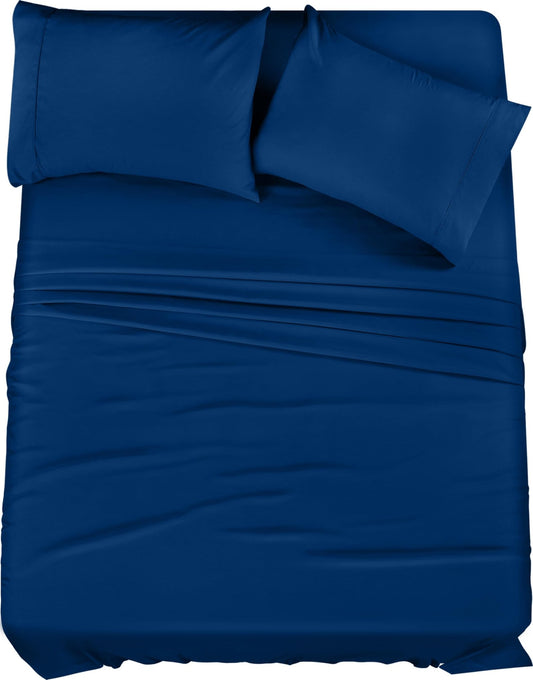 Utopia Bedding King Bed Sheets Set - 4 Piece Bedding - Brushed Microfiber - Shrinkage and Fade Resistant - Easy Care (King Dusk Blue) - FamilyCarers.store